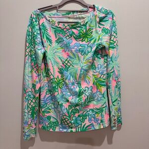 Lilly Pulitzer Tropical Floral Long Sleeve Top